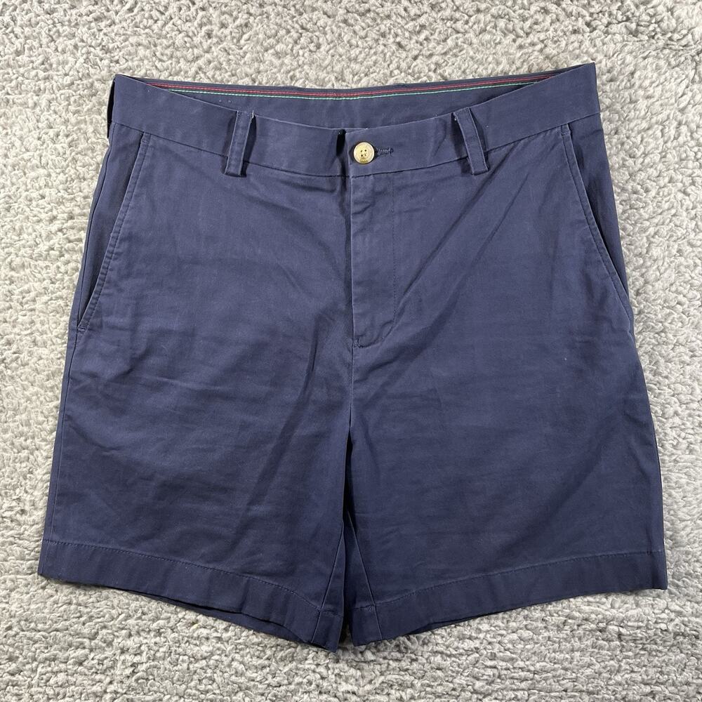 Southern Tide Men's Navy Blue Flat Front Shorts Size 32 Cotton Stretch Classic